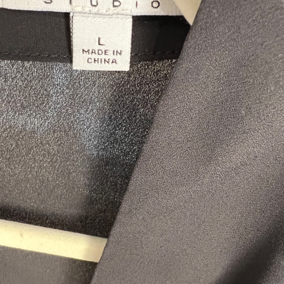 Nicole Miller Studio NEW NWT black holiday blouse top shirt size L ( 10 12 ) - Picture 3 of 6